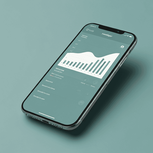 MyLedger app on a smartphone, showing a calm financial dashboard.
